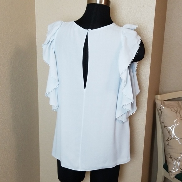 Rebecca Minkoff Cold Shoulder Ruffle Blouse - Picture 4 of 7